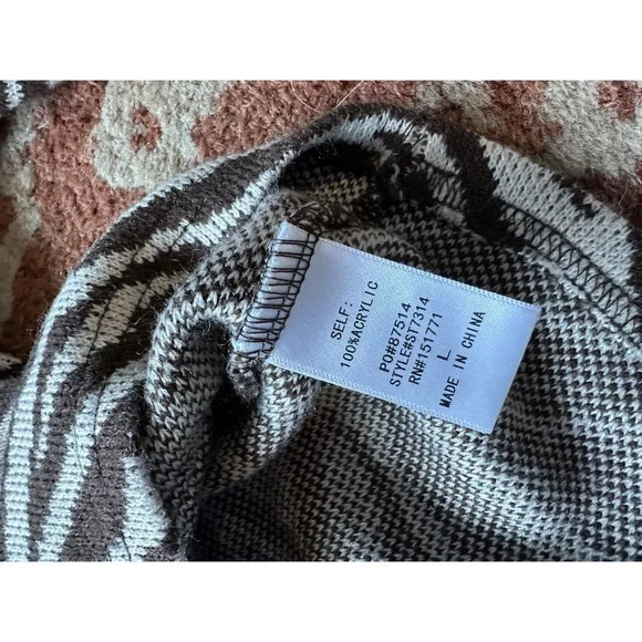 Le Lis Collection Brown Cream Zebra Striped Animal Print Cropped Jacket Career L - Picture 7 of 7